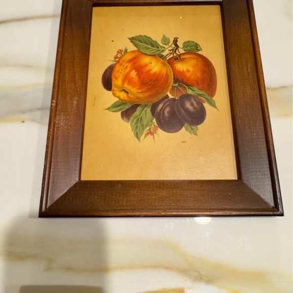 ART- Set of 2 Vintage Sidney Z Lucas Fruit Decor Wood Framed Art - Picture 4 of 6